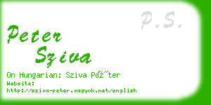 peter sziva business card